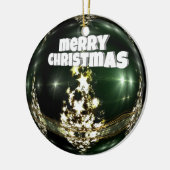 Grüne Weihnachtsfeier Keramikornament (Links)