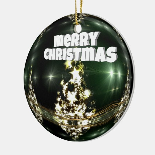 Grüne Weihnachtsfeier Keramikornament (Links)