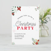 Grüne Weihnachtsfeier Party Einladung (Stehend Vorderseite)