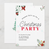 Grüne Weihnachtsfeier Party Einladung (Vorne/Hinten)