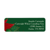 Grüne Weihnachtsfeier Poinsettia Elegante Rücksend (Vorne)