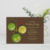 Grüne Weihnachtsfeierlichkeit Einladung (Stehend Vorderseite)