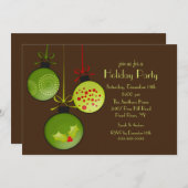 Grüne Weihnachtsfeierlichkeit Einladung (Vorne/Hinten)