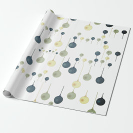 Grüne Weihnachtsfeiertage Ornamente Moderne Geschenkpapier