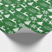 Grüne Weihnachtsfeiertage Wrapping Paper Geschenkw Geschenkpapier (Ecke)