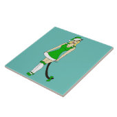 Grüne Weihnachtsfrau Fliese (Seite)