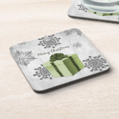 Grüne Weihnachtsgeschenk-Coaster Getränkeuntersetzer (Linke Seite)