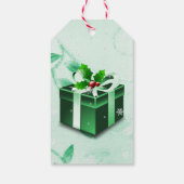 Grüne Weihnachtsgeschenk-Geschenkboxen Geschenkanhänger (Rückseite)