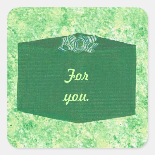 Grüne Weihnachtsgeschenk mit Bow Stickers (Vorderseite)