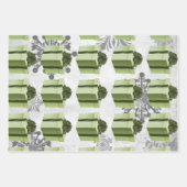 Grüne Weihnachtsgeschenke Wrapping Paper Sheets Geschenkpapier Set (Vorderseite 2)
