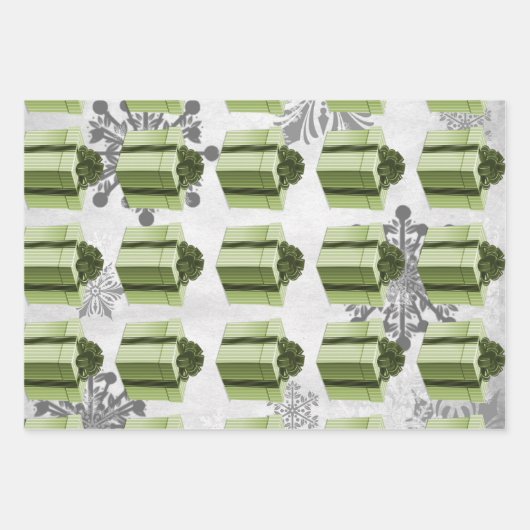Grüne Weihnachtsgeschenke Wrapping Paper Sheets Geschenkpapier Set (Vorderseite 2)