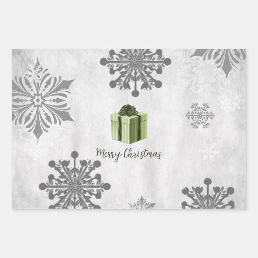 Grüne Weihnachtsgeschenke Wrapping Paper Sheets Geschenkpapier Set (Vorderseite)