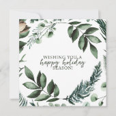 Grüne Weihnachtsgrün und Pine Holiday Card Einladung (Vorderseite)