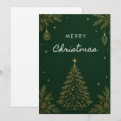 Grüne Weihnachtsgrüße Karten (Vorne/Hinten)