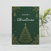 Grüne Weihnachtsgrüße Karten (Stehend Vorderseite)