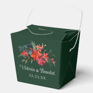 Grüne WeihnachtsHochzeit Red Poinsettia Floral Geschenkschachtel