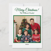 Grüne Weihnachtskarte mit Baumschmuck Feiertagskarte (Rückseite)