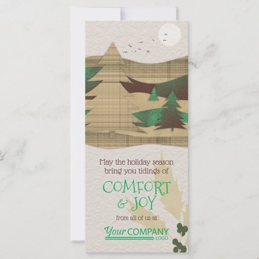 Grüne Weihnachtskarten, braune Weihnachtskarten Karte (Vorderseite)