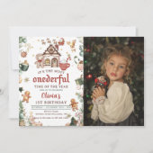 Grüne Weihnachtskekse Einzigartiges Foto Einladung (Vorderseite)