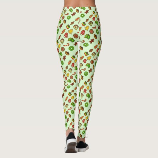 Grüne Weihnachtskekse Leggings (Rückseite)