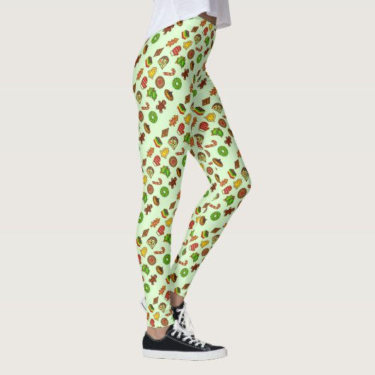 Grüne Weihnachtskekse Leggings (Rechts)