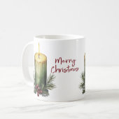 Grüne Weihnachtskerze Pine Berry Coffee Tasse (Vorderseite Links)