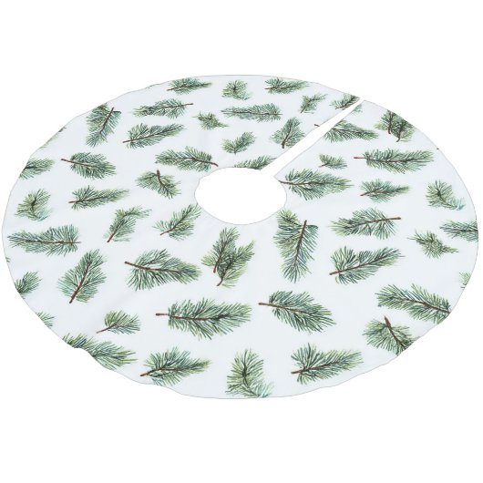 Grüne Weihnachtskiefer Polyester Weihnachtsbaumdecke (Schrägansicht)