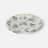 Grüne Weihnachtskiefernnadeln Pappteller (Schrägansicht)