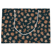 Grüne Weihnachtskochtmuster Große Geschenktüte (Vorderseite)