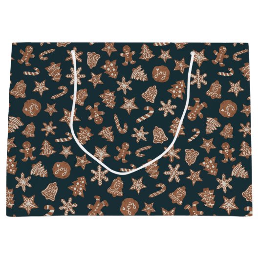 Grüne Weihnachtskochtmuster Große Geschenktüte (Vorderseite)