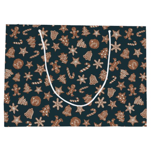 Grüne Weihnachtskochtmuster Große Geschenktüte (Rückseite)