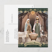 Grüne Weihnachtskrippe Christliches Weihnachten (Vorne/Hinten)