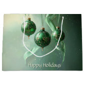 Grüne Weihnachtskugel Feiertags-Geschenktüte Große Geschenktüte (Vorderseite)