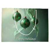 Grüne Weihnachtskugel Feiertags-Geschenktüte Große Geschenktüte (Rückseite)