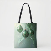 Grüne Weihnachtskugel-Feiertags-Tasche Tasche (Vorderseite)