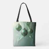 Grüne Weihnachtskugel-Feiertags-Tasche Tasche (Rückseite)