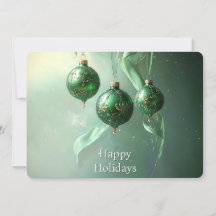 Grüne Weihnachtskugel Feiertagskarte