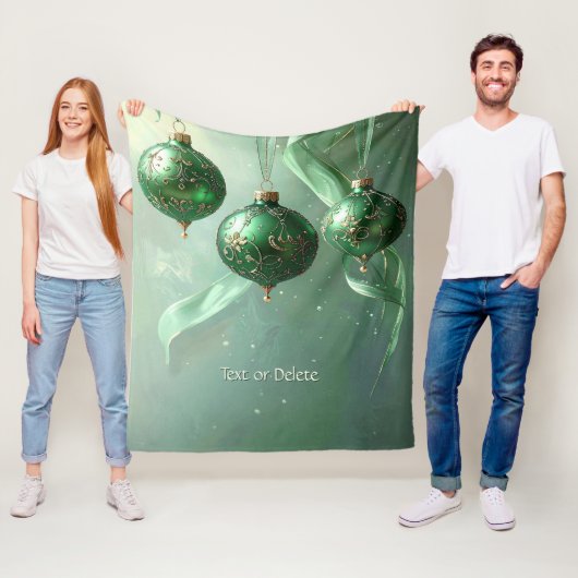 Grüne Weihnachtskugel Fleece-Decke Fleecedecke (Beispiel)