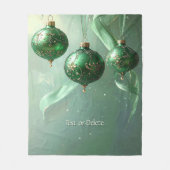 Grüne Weihnachtskugel Fleece-Decke Fleecedecke (Vorderseite)