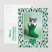Grüne Weihnachtslichter Feiertag Postkarte (Vorne/Hinten)