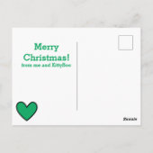 Grüne Weihnachtslichter Feiertag Postkarte (Rückseite)