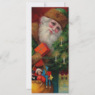 Grüne Weihnachtsmann-Einladung Einladung