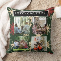 Grüne Weihnachtsmuster 4-Foto-Collage