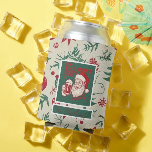 Grüne Weihnachtsmuster Dosenkühler (In Situ Sommer)