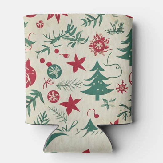 Grüne Weihnachtsmuster Dosenkühler (Rückseite)