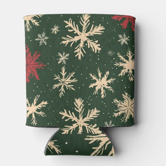 Grüne Weihnachtsmuster Dosenkühler (Rückseite)