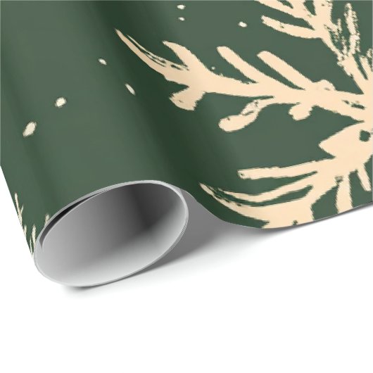 Grüne Weihnachtsmuster Wrappi Geschenkpapier (Rolleneckpunkt)