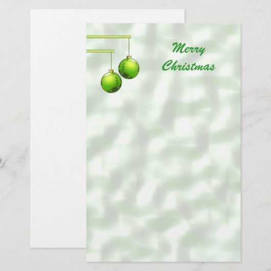 Grüne Weihnachtsschmuck Briefpapier (Vorne/Hinten)