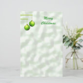 Grüne Weihnachtsschmuck Briefpapier (Stehend Vorderseite)