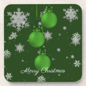 Grüne Weihnachtsschmuck Getränkekarte Getränkeuntersetzer (Vorderseite)